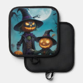 Spooky Halloween Pumpkin Duo Topflappen (Vorderseite/Rückseite)