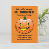 Spooky Halloween Pumpkin Einladung (Stehend Vorderseite)