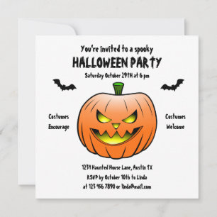 Spooky Halloween Pumpkin Einladung