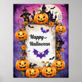 Spooky Halloween Pumpkin Frame Poster (Vorne)