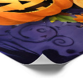 Spooky Halloween Pumpkin Frame Poster (Ecke)