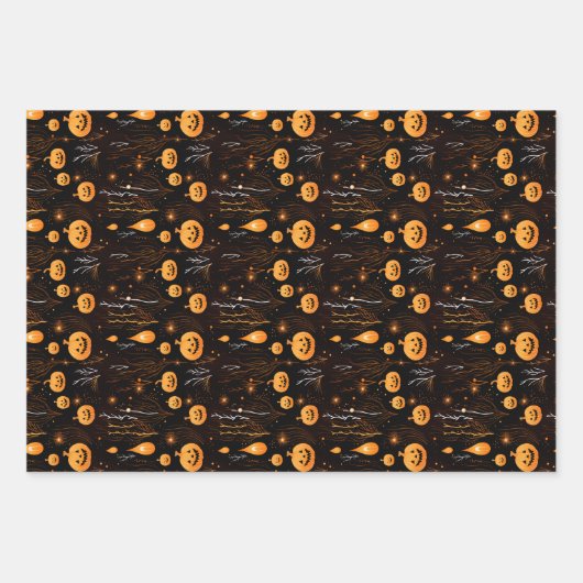 Spooky Halloween Pumpkin Geschenkpapier Set (Vorderseite 3)