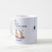 Spooky Halloween Pumpkin Ghost Spider Tasse (Vorderseite Links)