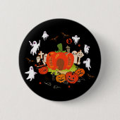 Spooky Halloween Pumpkin Graveyard Szene Button (Vorderseite)