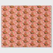 Spooky Halloween Pumpkin Graveyard Szene Geschenkpapier (Flach)