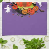 Spooky Halloween Pumpkin Graveyard Szene Geschirrtuch (Gefaltet)