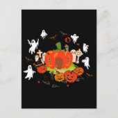 Spooky Halloween Pumpkin Graveyard Szene Postkarte (Vorderseite)
