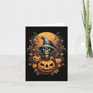 Spooky Halloween Pumpkin Hexenkopf Karte