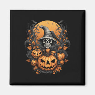 Spooky Halloween Pumpkin Hexenkopf Magnet