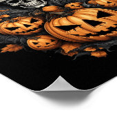 Spooky Halloween Pumpkin Hexenkopf Poster (Ecke)