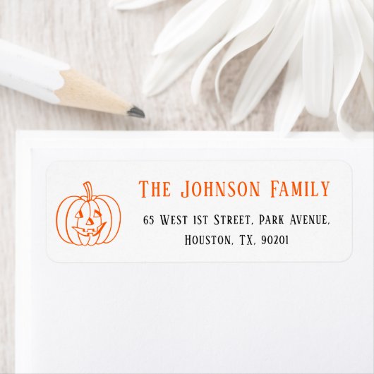 Spooky Halloween Pumpkin Party Mail Rücksendeadres (Insitu)