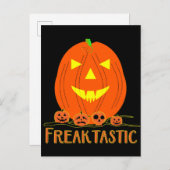 Spooky Halloween Pumpkin Postkarte (Vorne/Hinten)