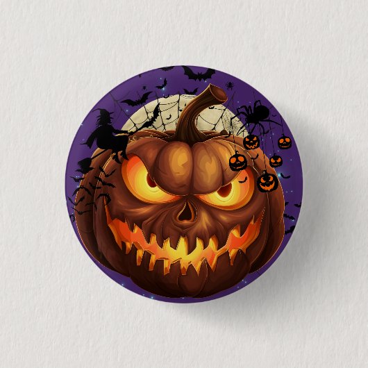 Spooky Halloween Pumpkin Round Abzeichen Button (Vorderseite)