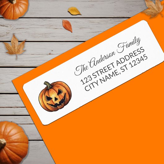 Spooky Halloween Pumpkin-Rücksendeadresse
