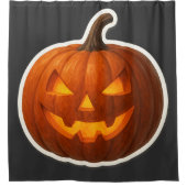 Spooky Halloween Pumpkin Sticker Duschvorhang (Vorderseite)