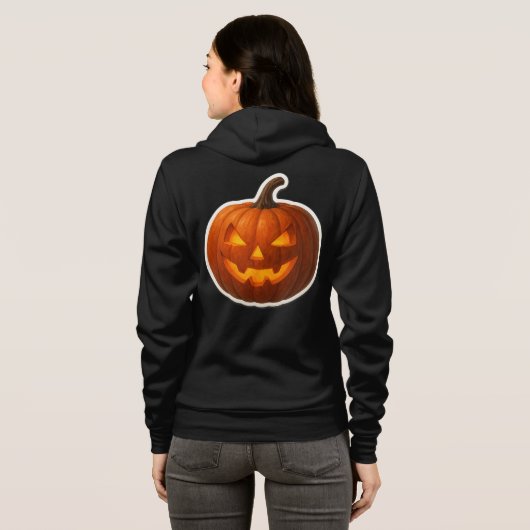Spooky Halloween Pumpkin Sticker Hoodie (Schwarz voll)