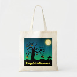Spooky Halloween Pumpkin Tree - Beutel Tragetasche