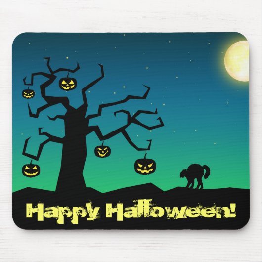 Spooky Halloween Pumpkin Tree - Mousepad (Vorne)