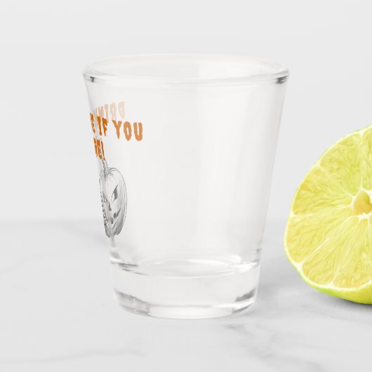 Spooky Halloween Pumpkin trinken Sie mich, wenn Si Schnapsglas (Rechts)