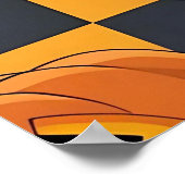 Spooky Halloween Pumpkin und Bat Pattern Poster (Ecke)