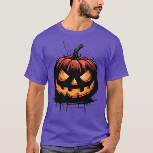 Spooky Halloween Pumpkin Vintag T-Shirt (Vorderseite)