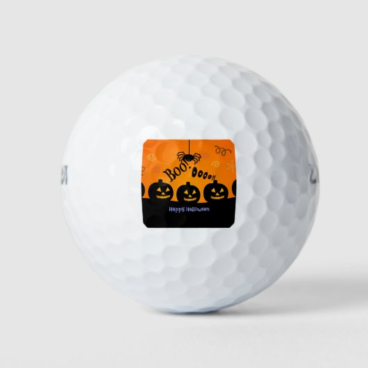 Spooky Halloween Pumpkins Jack-o-Lanterns Golfball (Vorderseite)