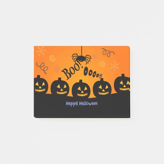 Spooky Halloween Pumpkins Jack-o-Lanterns Post-it Klebezettel (Vorderseite)