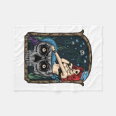 Spooky Halloween Punk Goth Skull Mermaid Fleecedecke (Vorderseite (Horizontal))