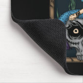 Spooky Halloween Punk Goth Skull Mermaid Mousepad (Ecke)
