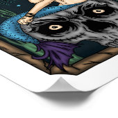 Spooky Halloween Punk Goth Skull Mermaid Poster (Ecke)