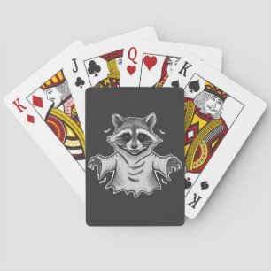 Spooky Halloween Raccoon Trash Panda Ghost Spielkarten