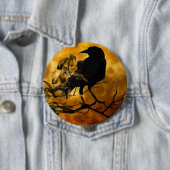 Spooky Halloween Raven im Toten Baum Button (Beispiel)