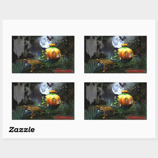 Spooky Halloween Rechteckiger Aufkleber (Blatt)