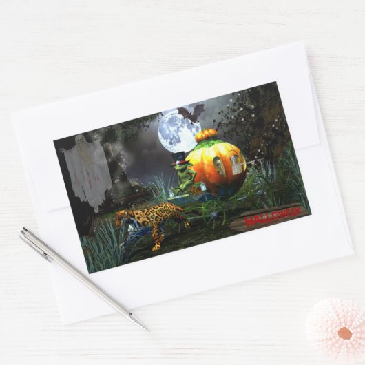 Spooky Halloween Rechteckiger Aufkleber (Umschlag)