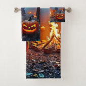 Spooky Halloween Ritual Design Badhandtuch Set (Insitu)