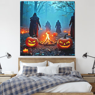 Spooky Halloween Ritual Design Leinwanddruck