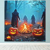 Spooky Halloween Ritual Design Leinwanddruck (Insitu (Holzboden))