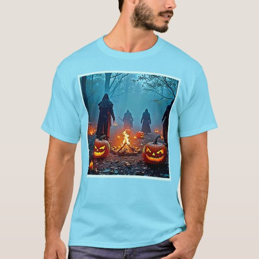 Spooky Halloween Ritual Design T-Shirt (Vorderseite)