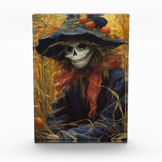 Spooky Halloween Scarecrow Fotoblock (Vorderseite)