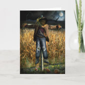 Spooky Halloween Scarecrow Karte (Vorderseite)