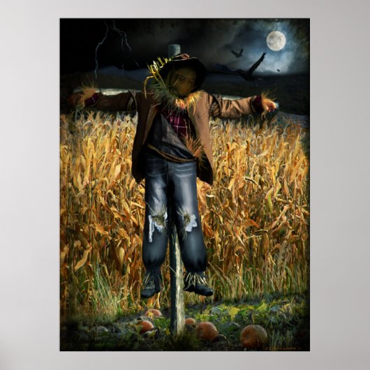 Spooky Halloween Scarecrow Poster (Vorne)