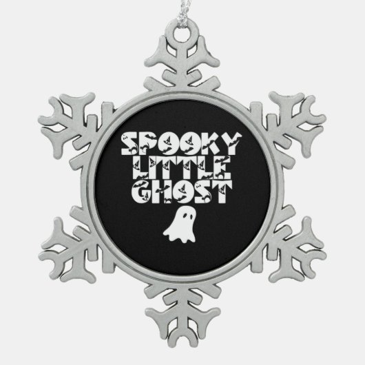 Spooky Halloween Schneeflocken Zinn-Ornament (Vorderseite)