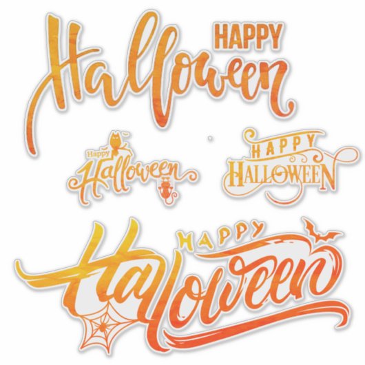 Spooky Halloween Script Sticker Set (Vorderseite)