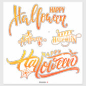 Spooky Halloween Script Sticker Set (Blatt)