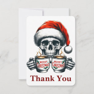 Spooky Halloween Sipping Kaffee Weihnachten Weihna Dankeskarte