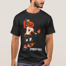 Spooky Halloween Skaten Pumpkin Head Ghost Fall T-Shirt
