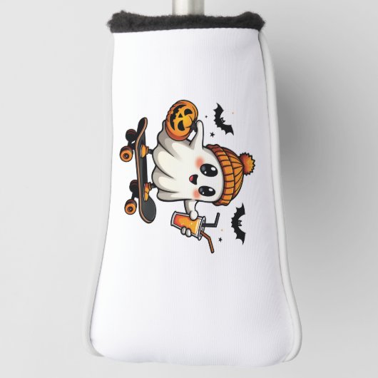 Spooky Halloween Skaten Pumpkin Spice Ghost Fall Golf Headcover (Rotieren 90)