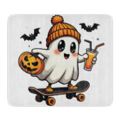 Spooky Halloween Skaten Pumpkin Spice Ghost Fall Schneidebrett (Vorderseite)