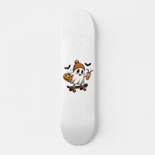Spooky Halloween Skaten Pumpkin Spice Ghost Fall Skateboard (Vorne)