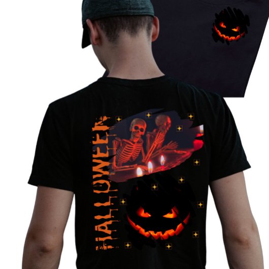 Spooky Halloween Skeletal T-Shirt